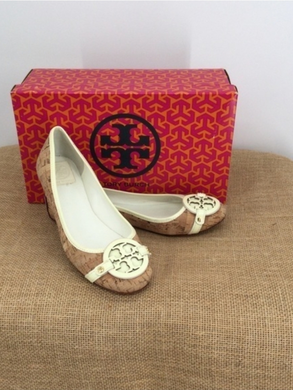 Tory Burch Women’s Aaden Leather-trimmed Logo Cork Flat